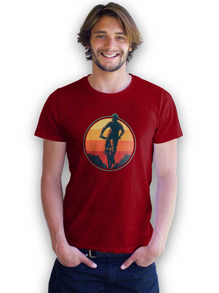 biker-sunset-mountain-t-shirt bordeaux 2