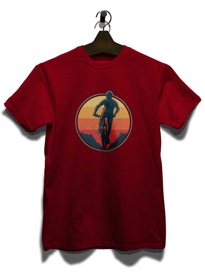 biker-sunset-mountain-t-shirt bordeaux 3