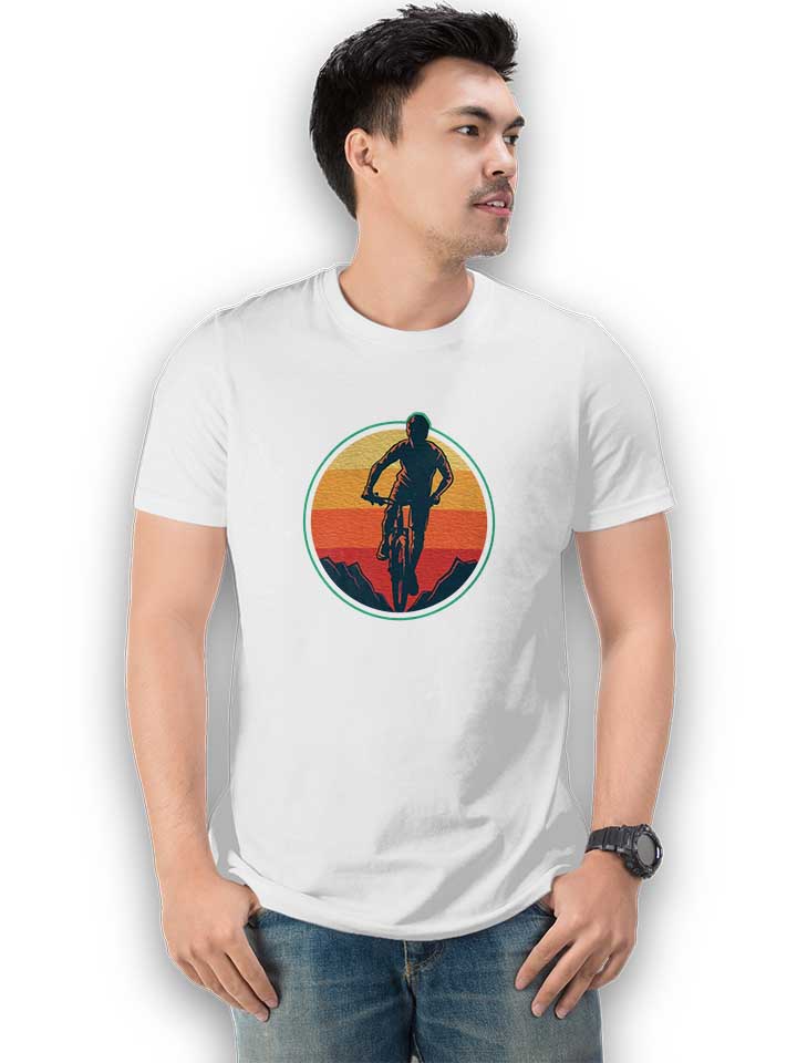 biker-sunset-mountain-t-shirt weiss 2