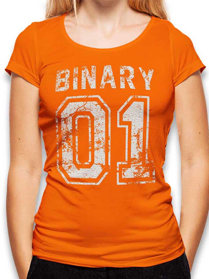 Binary 01 Damen T-Shirt orange L