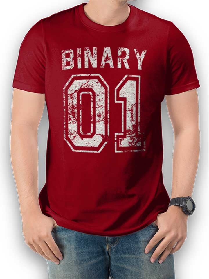 Binary 01 T-Shirt bordeaux L