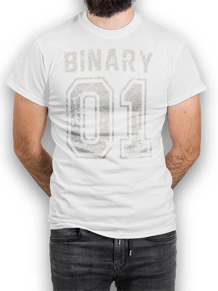 Binary 01 T-Shirt weiss L
