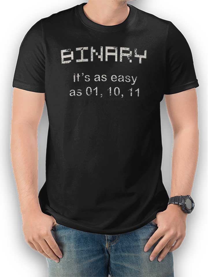 Binary Its Easy As 01 10 11 Vintage T-Shirt nero L