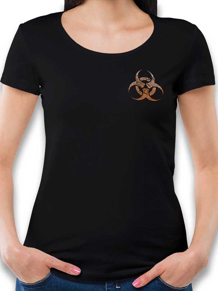 biohazard-vintage-chest-print-damen-t-shirt schwarz 1