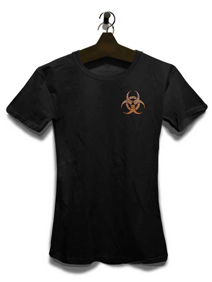 biohazard-vintage-chest-print-damen-t-shirt schwarz 3