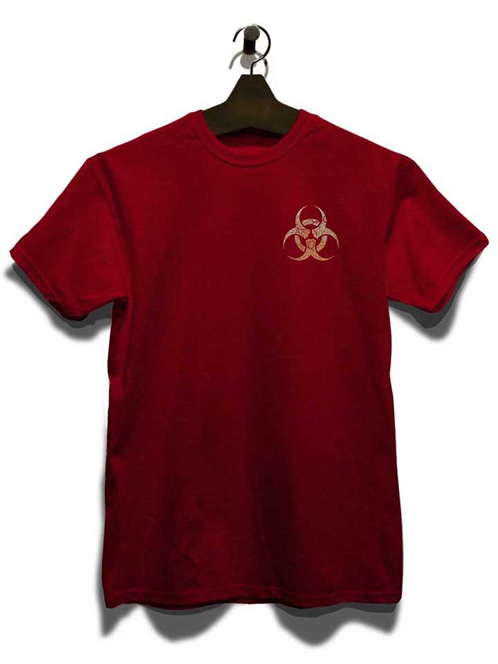 biohazard-vintage-chest-print-t-shirt bordeaux 3