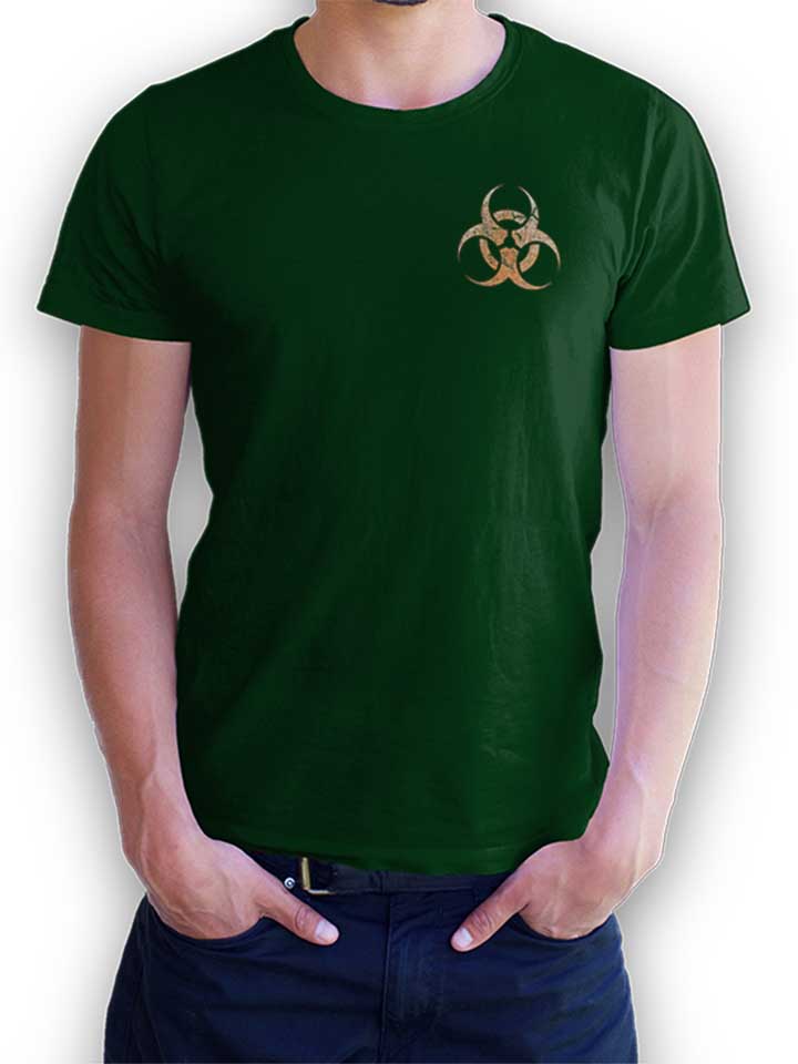 Biohazard Vintage Chest Print T-Shirt dark-green L