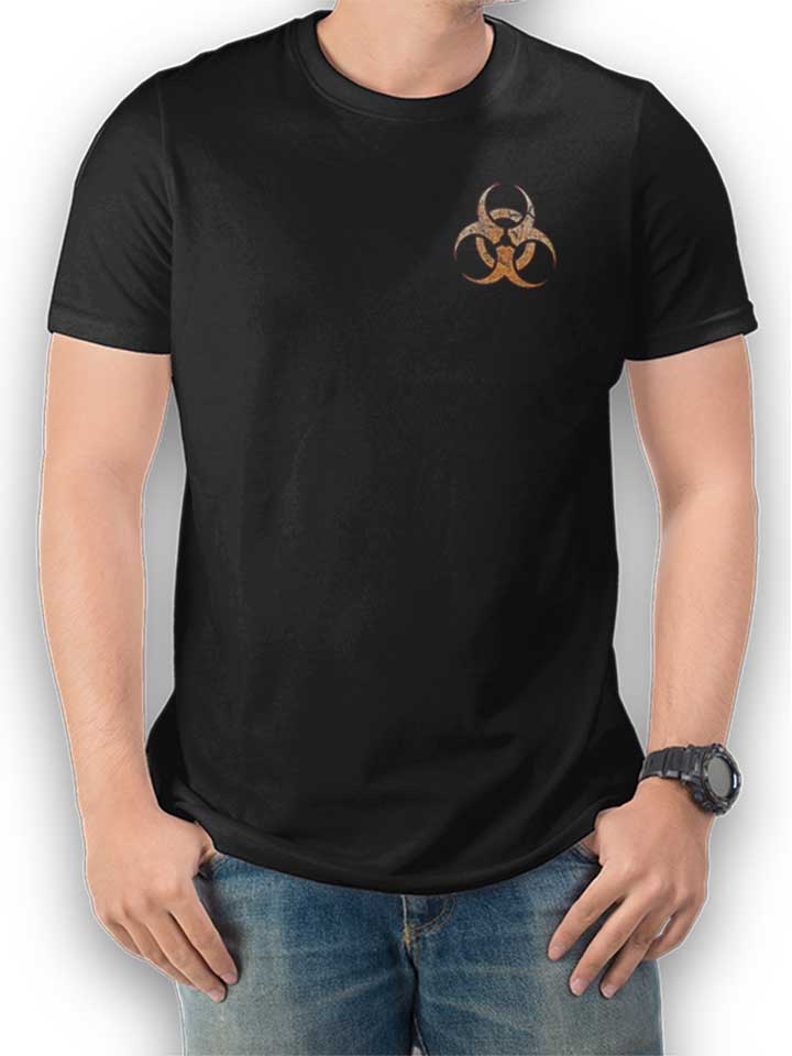 biohazard-vintage-chest-print-t-shirt schwarz 1