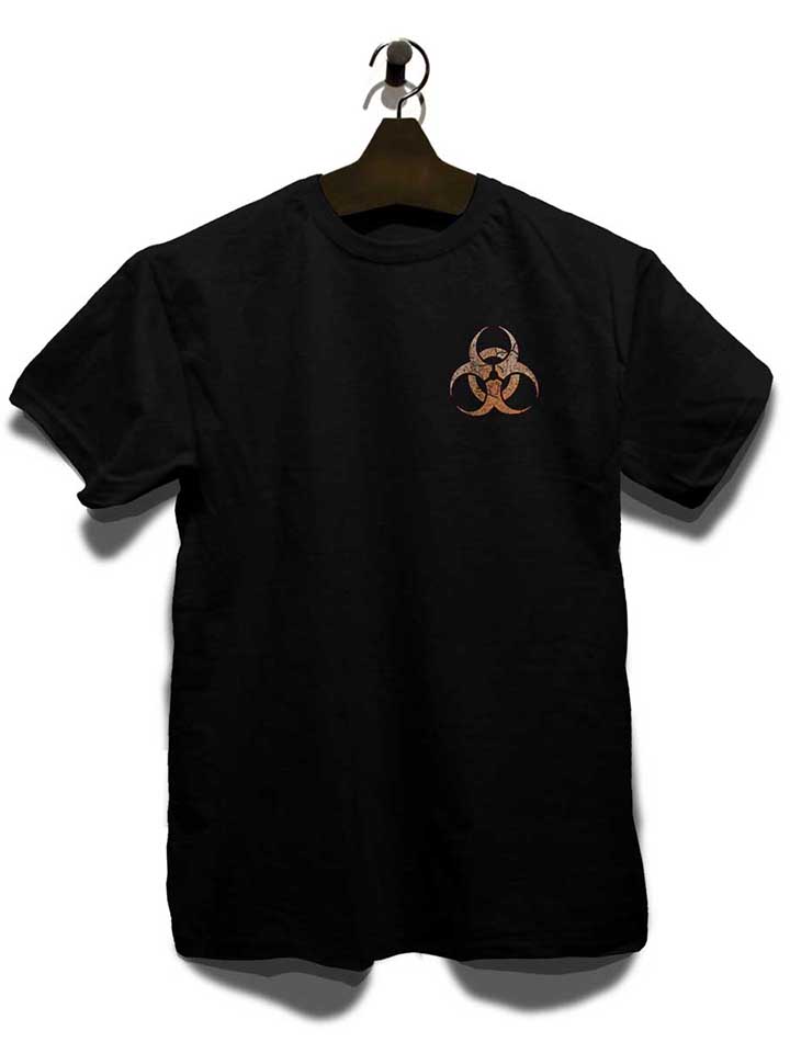 biohazard-vintage-chest-print-t-shirt schwarz 3