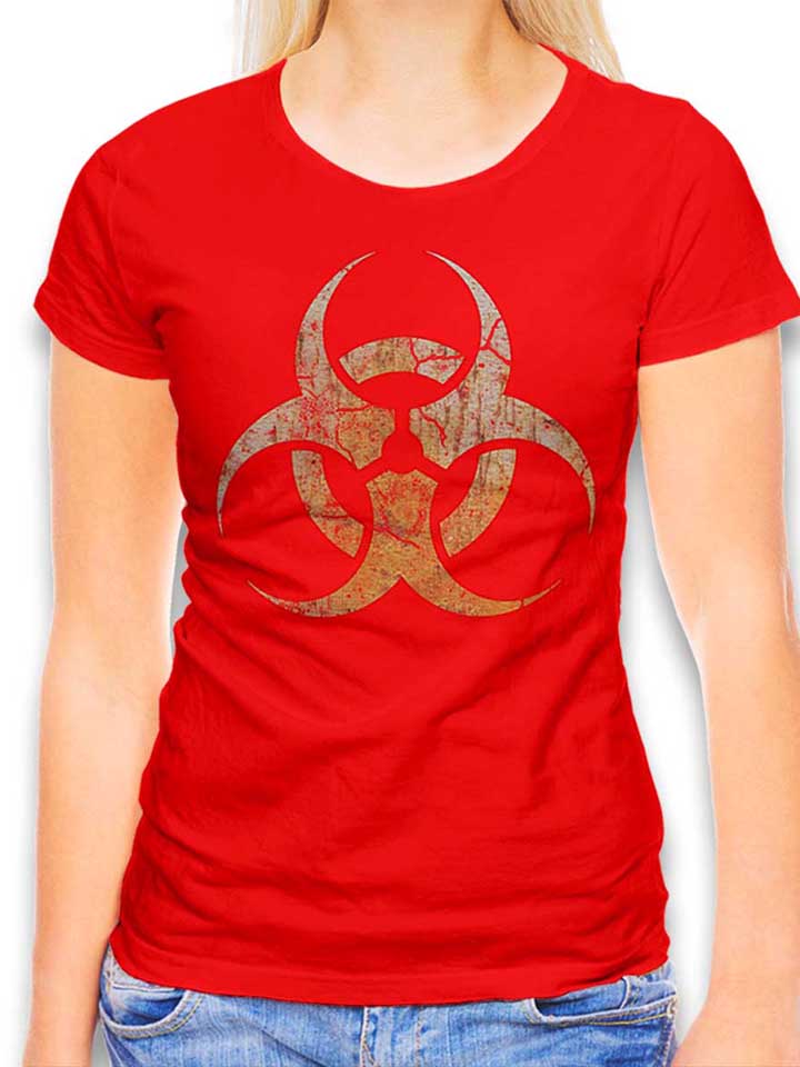 biohazard-vintage-damen-t-shirt rot 1
