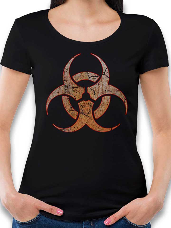 Biohazard Vintage Damen T-Shirt schwarz L