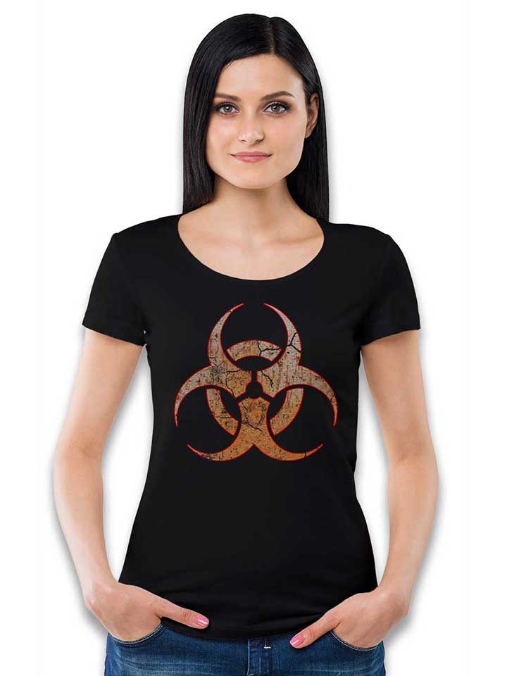 biohazard-vintage-damen-t-shirt schwarz 2