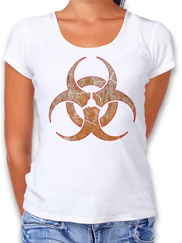Biohazard Vintage T-Shirt Donna bianco L