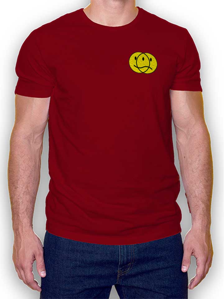 Bipolar Smiley Chest Print T-Shirt bordeaux L