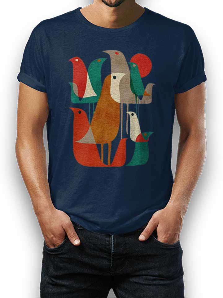 Birds Art 02 T-Shirt blu-oltemare L