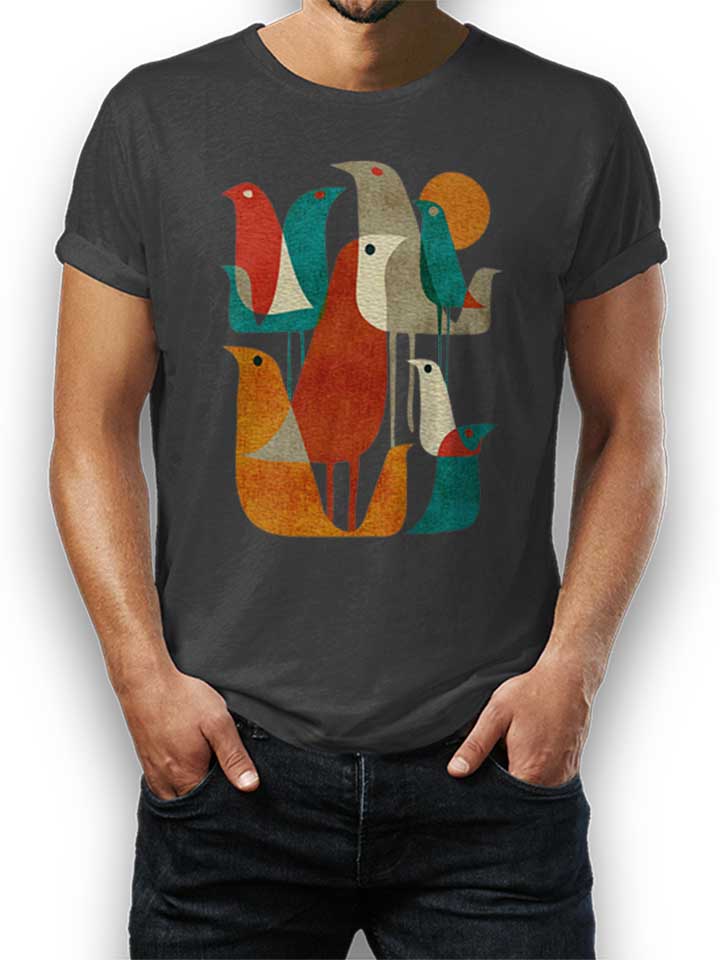 Birds Art T-Shirt gris-fonc L