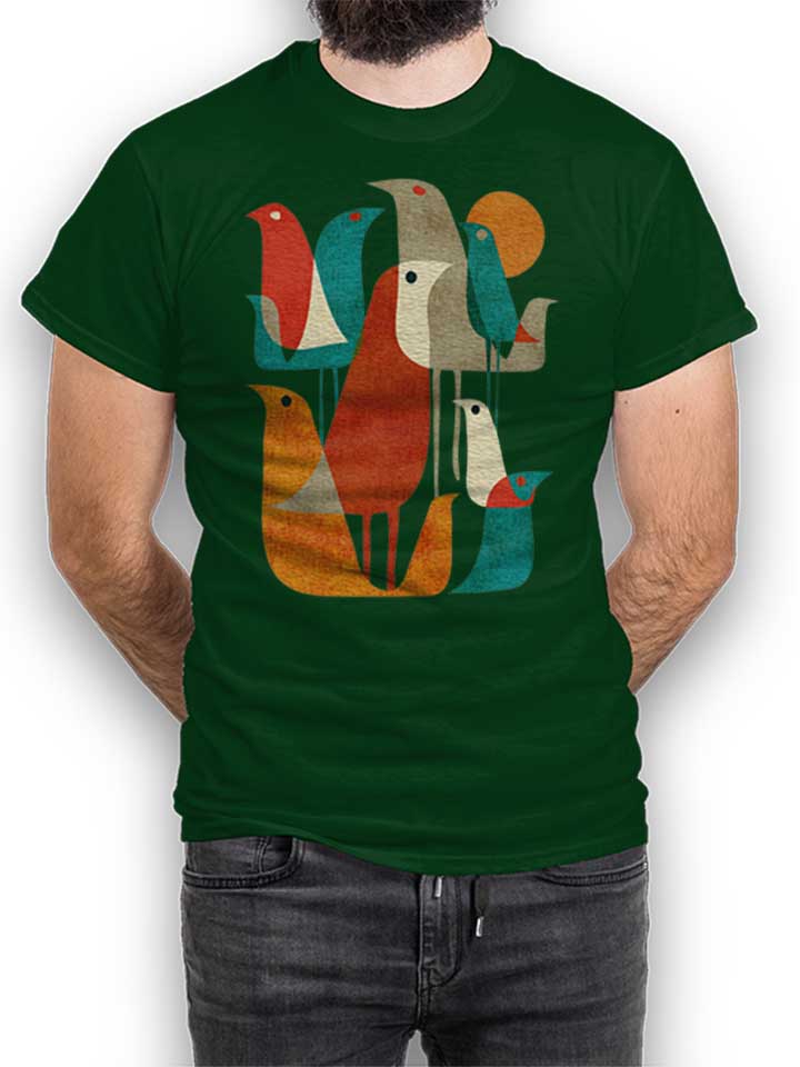 Birds Art T-Shirt verde-scuro L