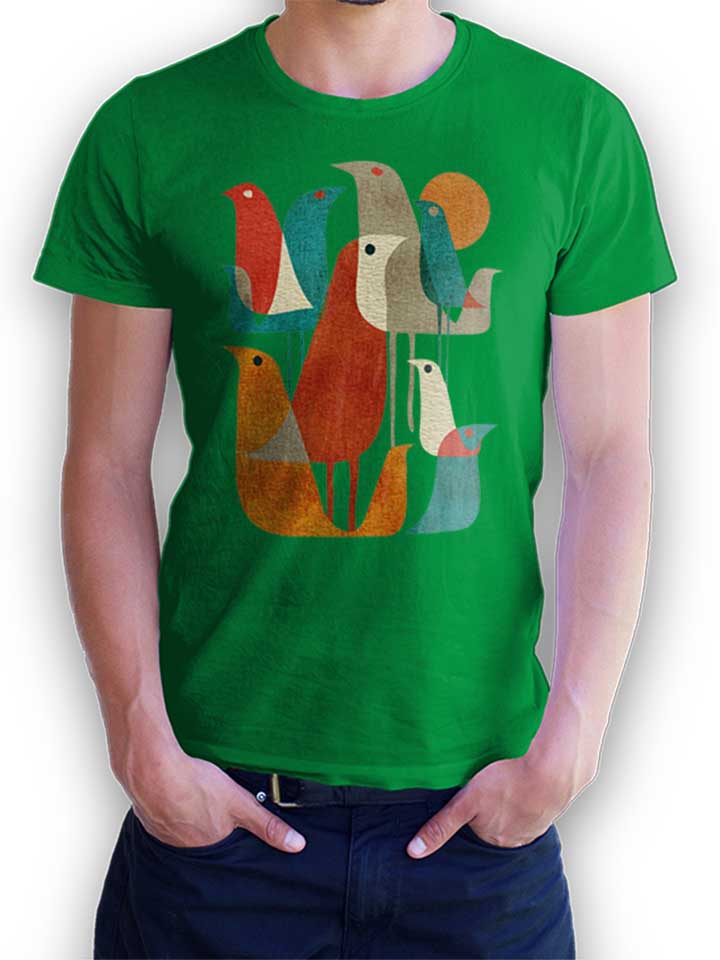 Birds Art T-Shirt green L