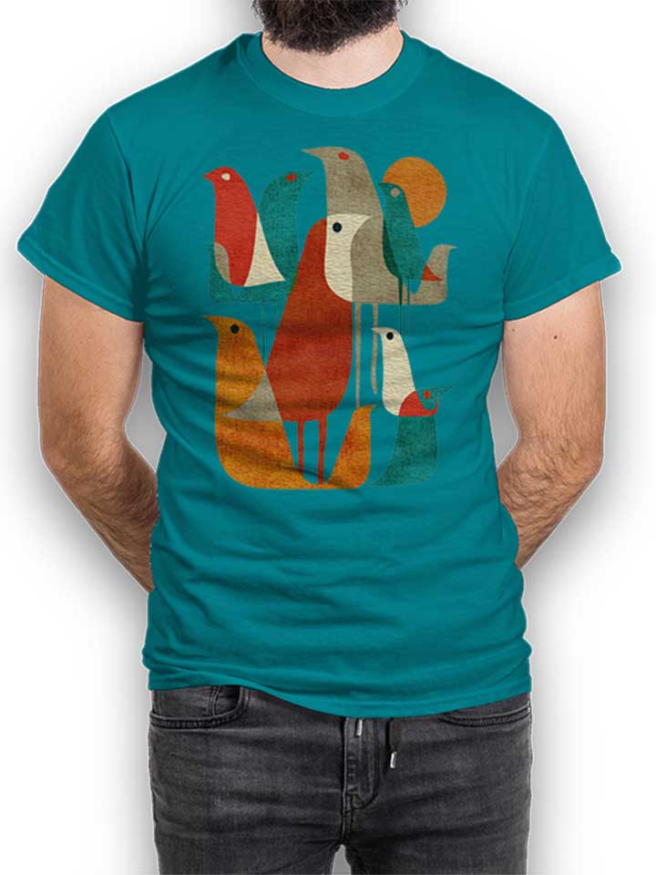 Birds Art T-Shirt tuerkis L