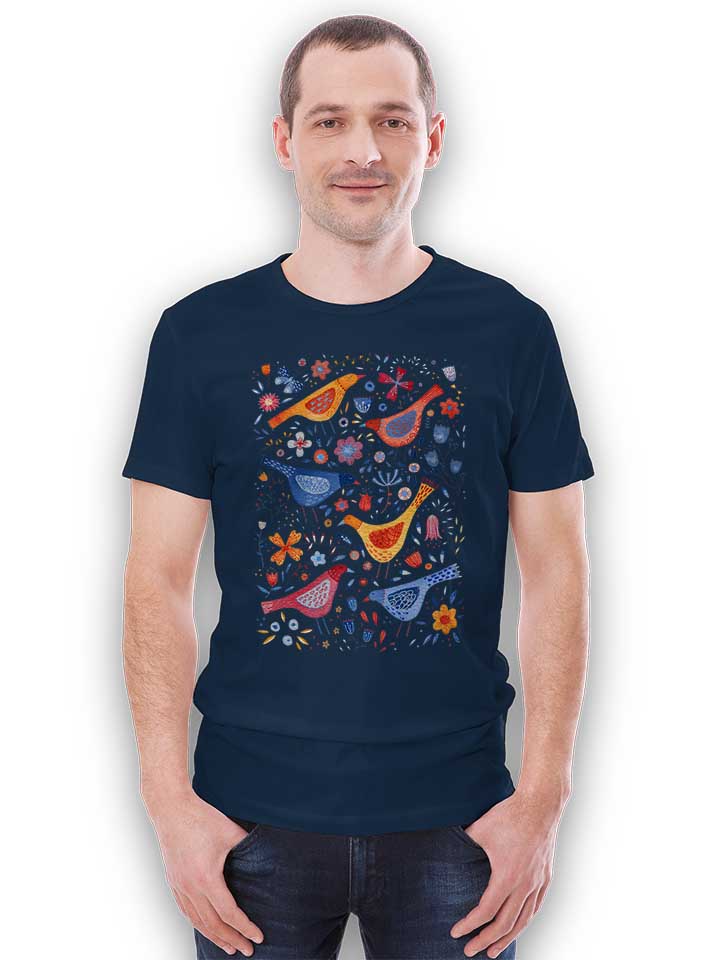 birds-in-a-dark-garden-t-shirt dunkelblau 2
