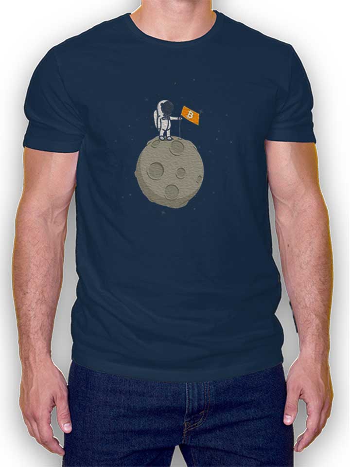 Bitcoin Moon Kinder T-Shirt dunkelblau 110 / 116