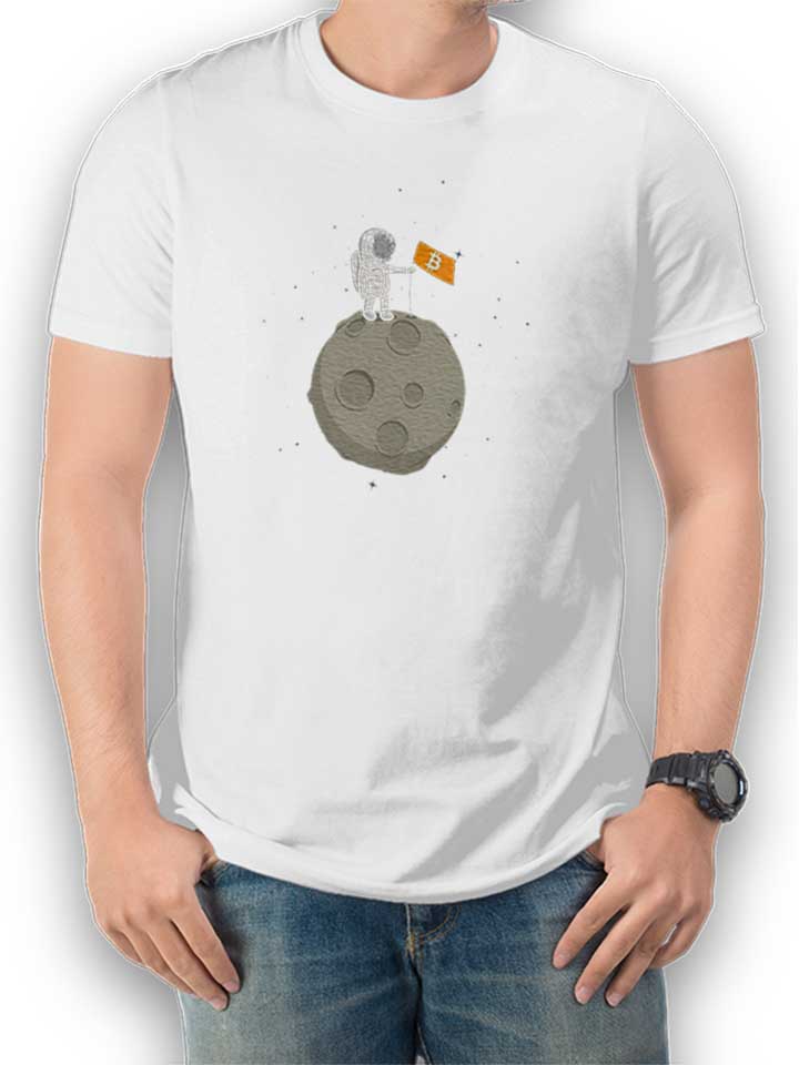 Bitcoin Moon Kinder T-Shirt weiss 110 / 116