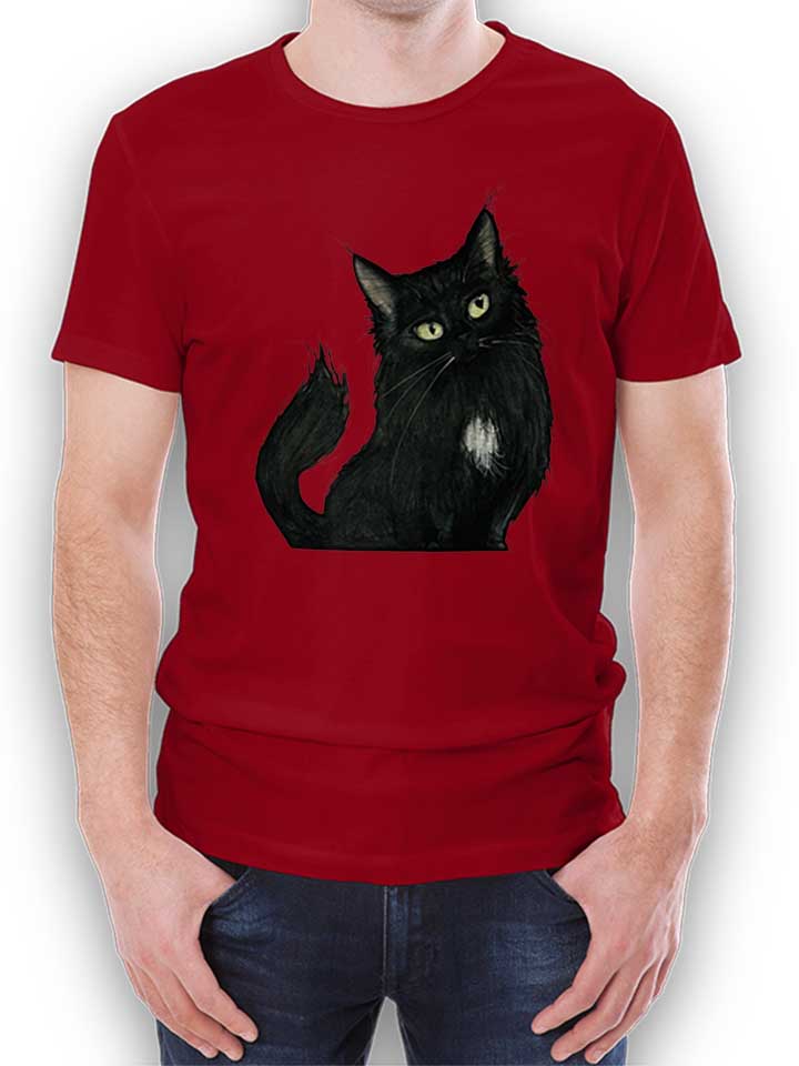 Black Cat 02 Camiseta burdeos L