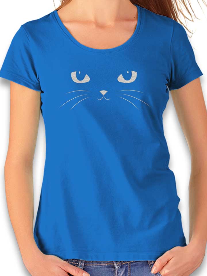 Black Cat Face Camiseta Mujer azul-real L