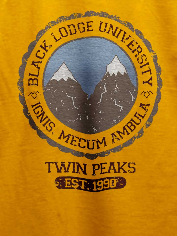black-lodge-university-1-t-shirt gelb 4