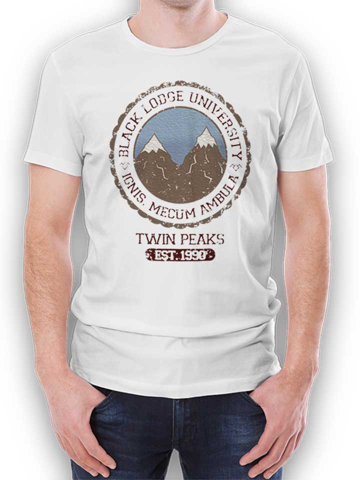 Black Lodge University 1 T-Shirt weiss L