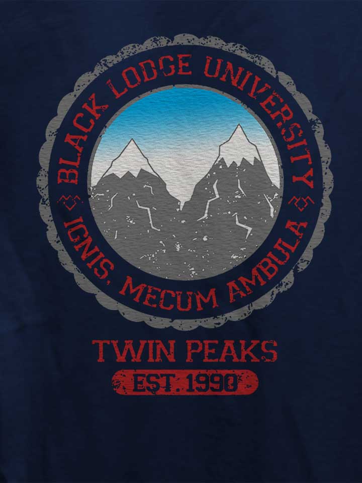 black-lodge-university-2-damen-t-shirt dunkelblau 4