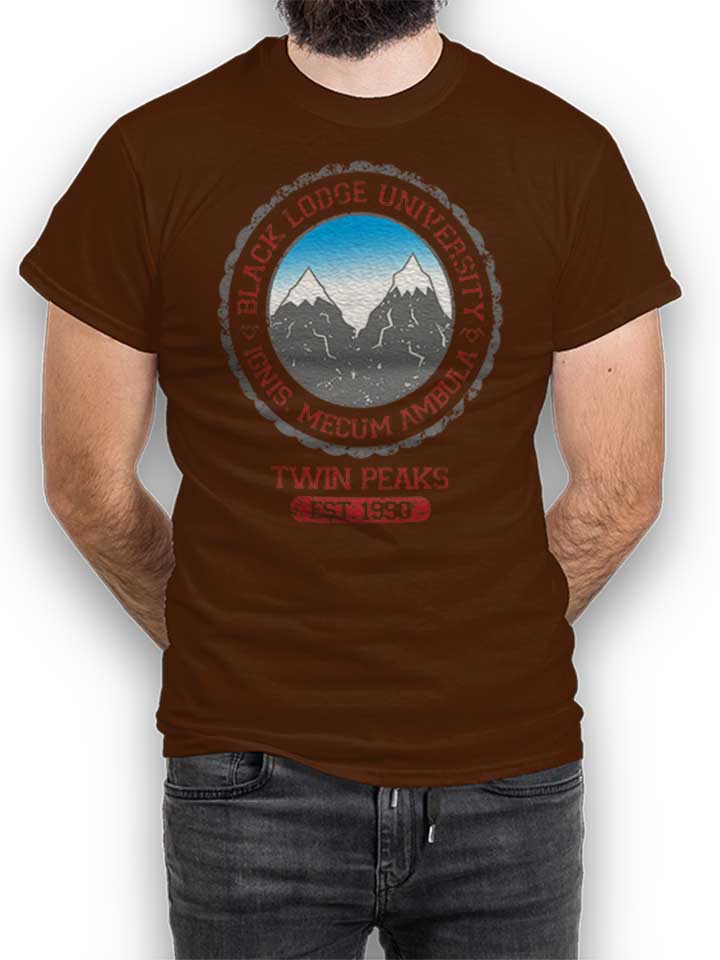 Black Lodge University 2 T-Shirt marrone L