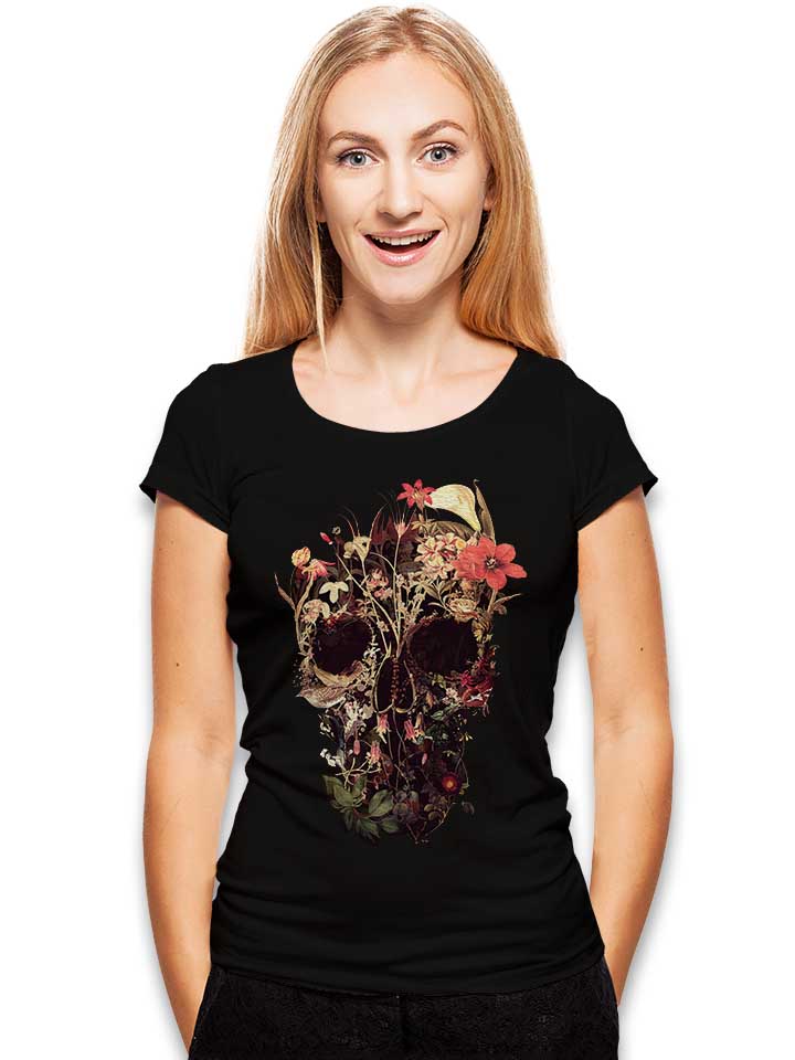 bloom-skull-damen-t-shirt schwarz 2