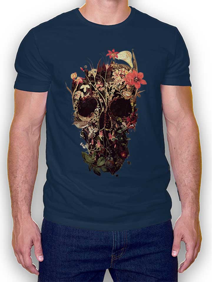 Bloom Skull T-Shirt dunkelblau L