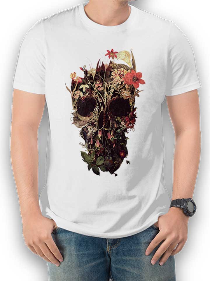 Bloom Skull Kinder T-Shirt weiss 110 / 116
