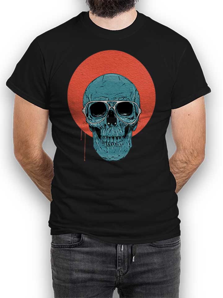 Blue Skull 02 T-Shirt schwarz L