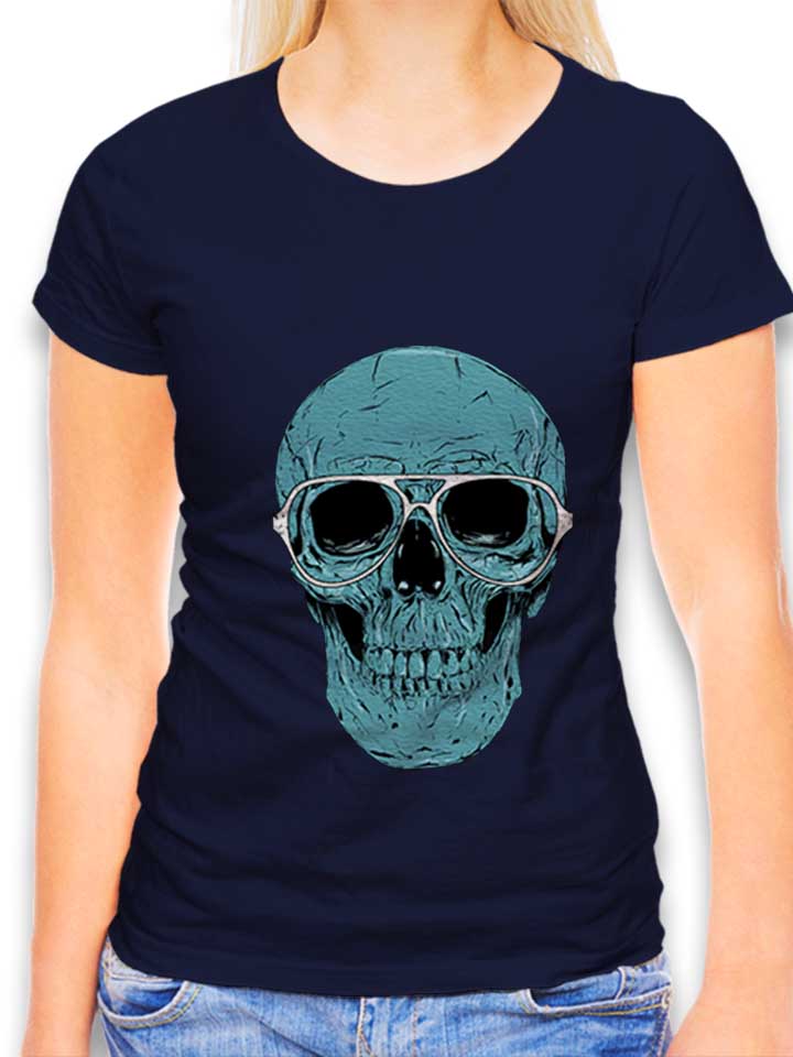 blue-skull-damen-t-shirt dunkelblau 1