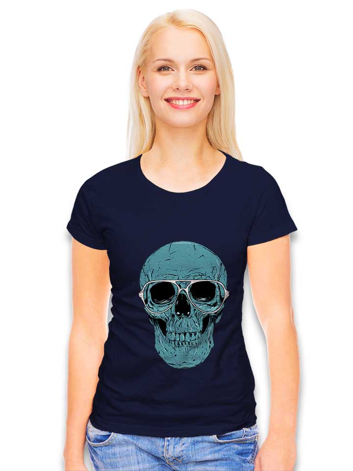 blue-skull-damen-t-shirt dunkelblau 2