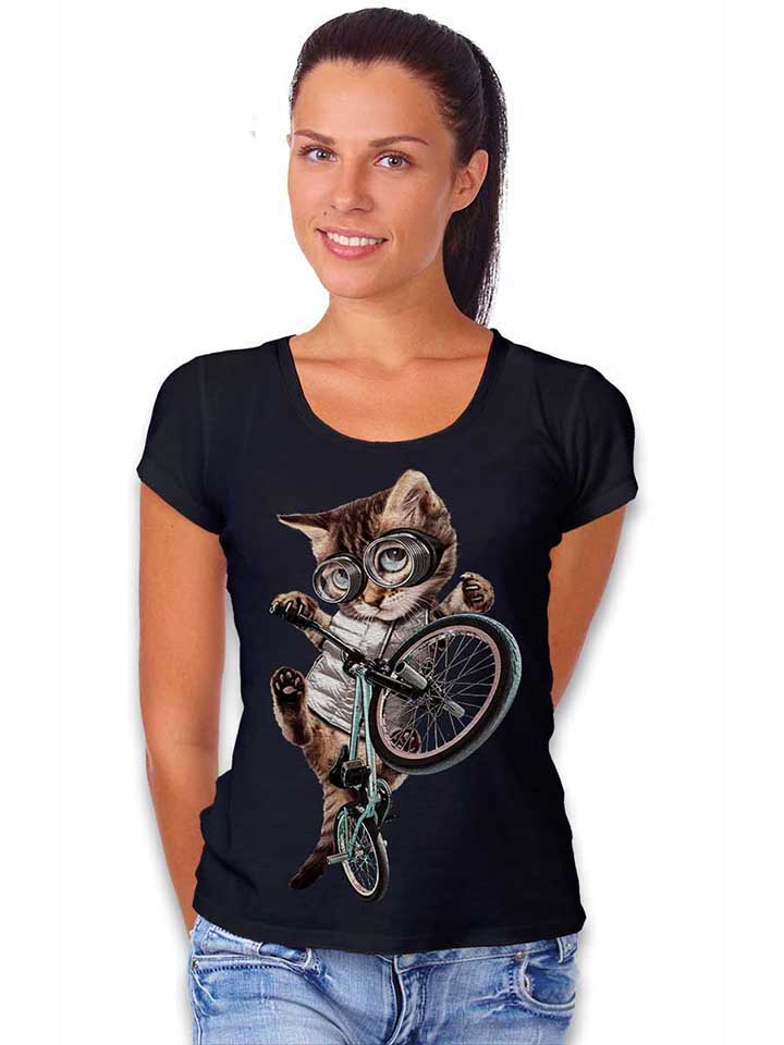 bmx-cat-damen-t-shirt schwarz 2
