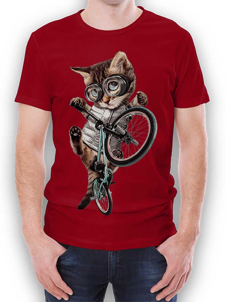 bmx-cat-t-shirt bordeaux 1