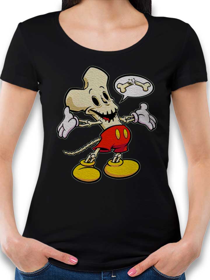 Bonehead Cartoon Damen T-Shirt schwarz L