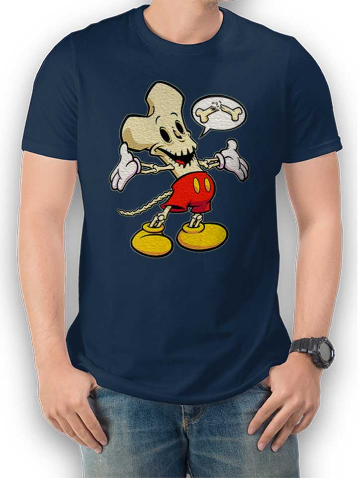 Bonehead Cartoon T-Shirt dunkelblau L
