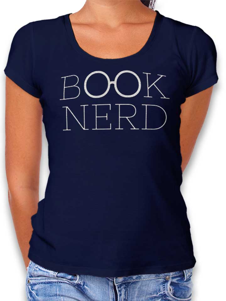 Book Nerd Damen T-Shirt dunkelblau L