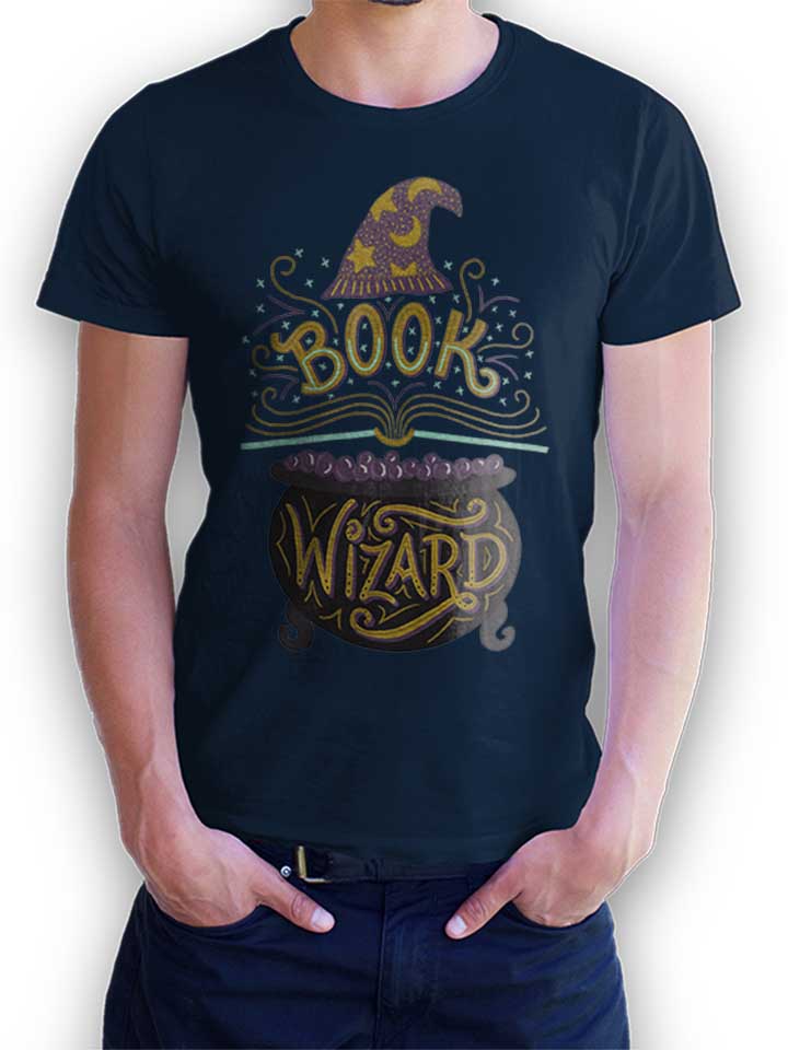 Book Wizard T-Shirt blu-oltemare L