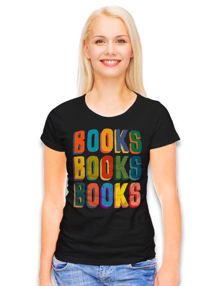 books-books-books-damen-t-shirt schwarz 2