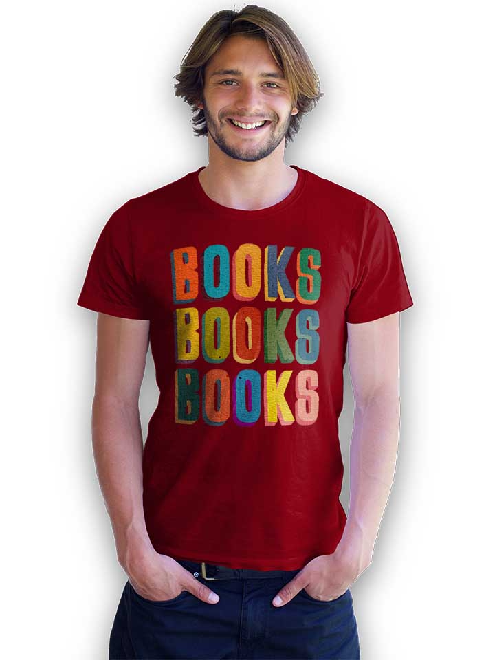 books-books-books-t-shirt bordeaux 2