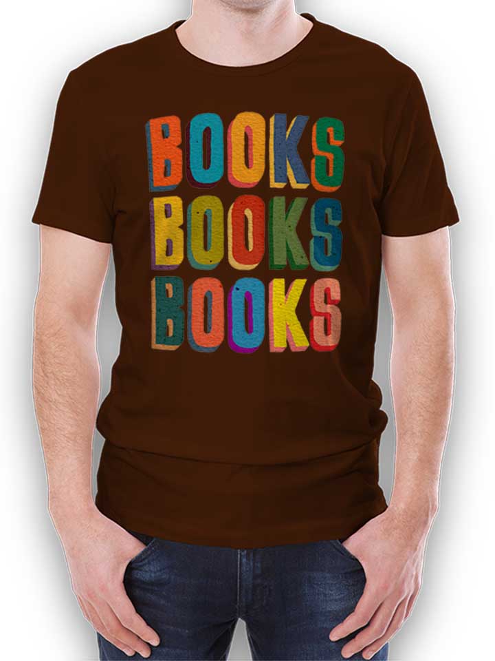 Books Books Books T-Shirt marrone L