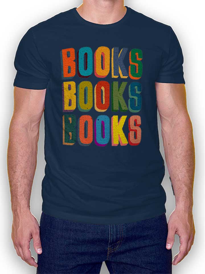 Books Books Books T-Shirt dunkelblau L