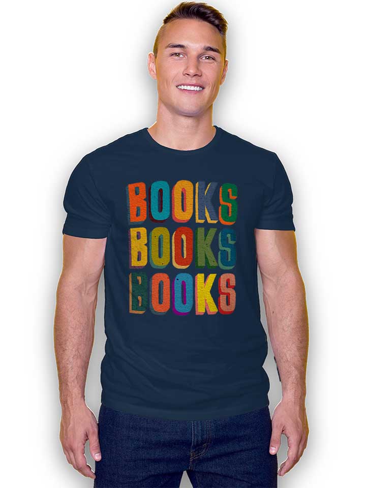 books-books-books-t-shirt dunkelblau 2