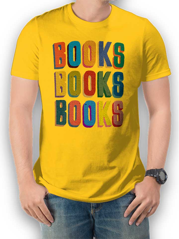 books-books-books-t-shirt gelb 1
